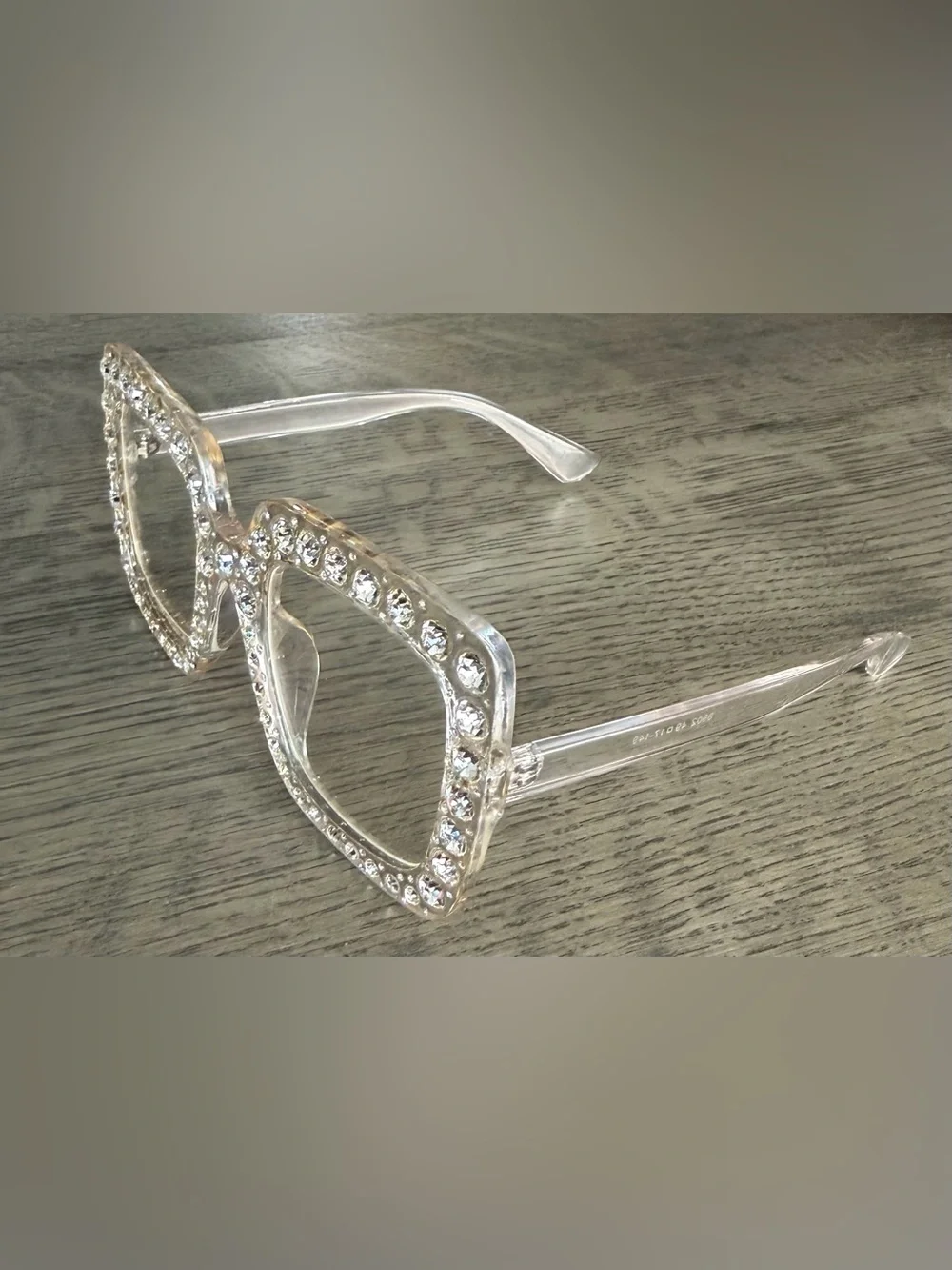 Clear Rhinestone-Embellished Fashion Glasses